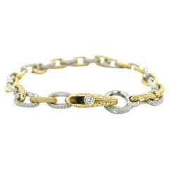 Alex Sepkus - Bracelet à maillons ovales ornés de diamants en platine et or jaune 18 carats