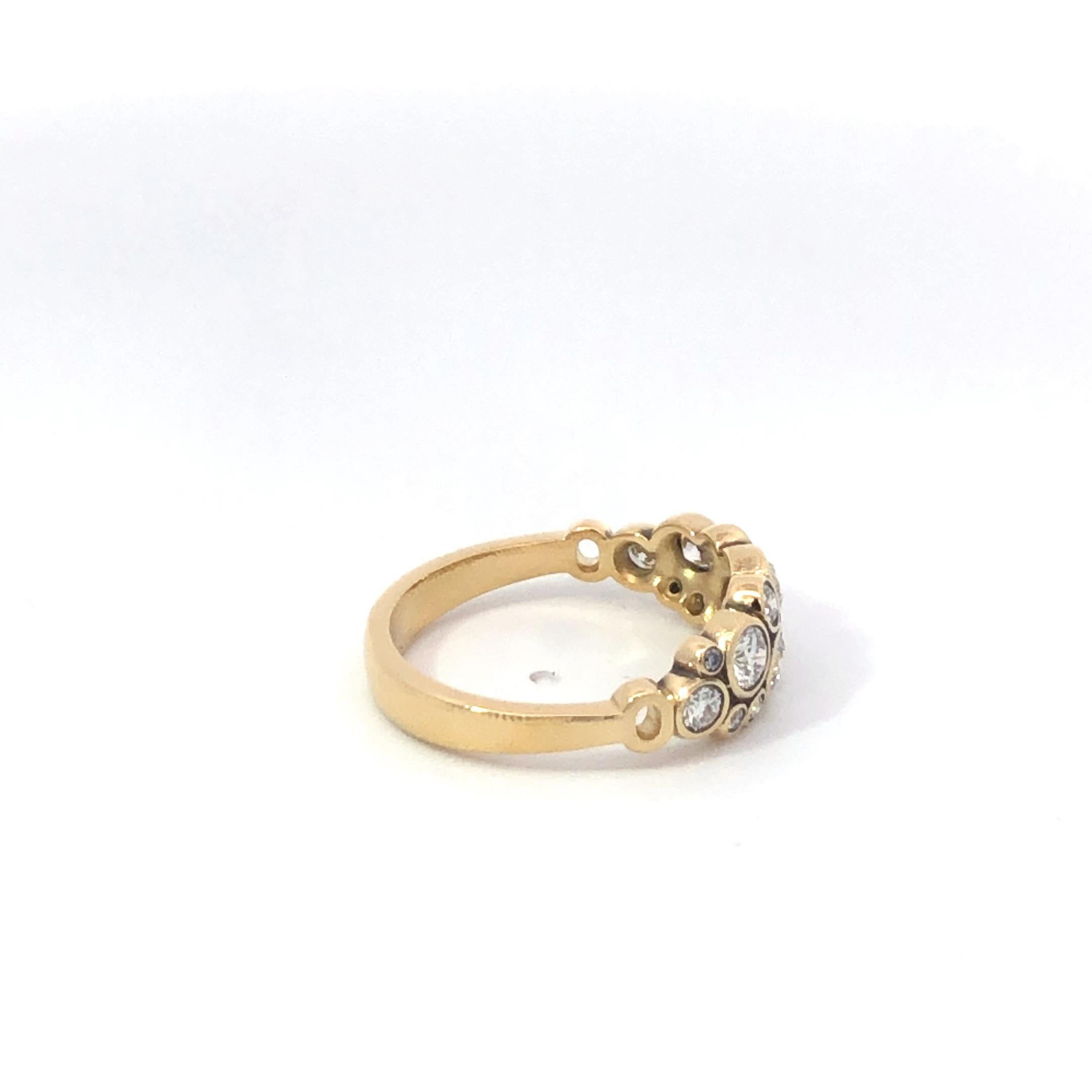 Alex Sepkus Diamond Ring 18K Yellow Gold In New Condition For Sale In Dallas, TX
