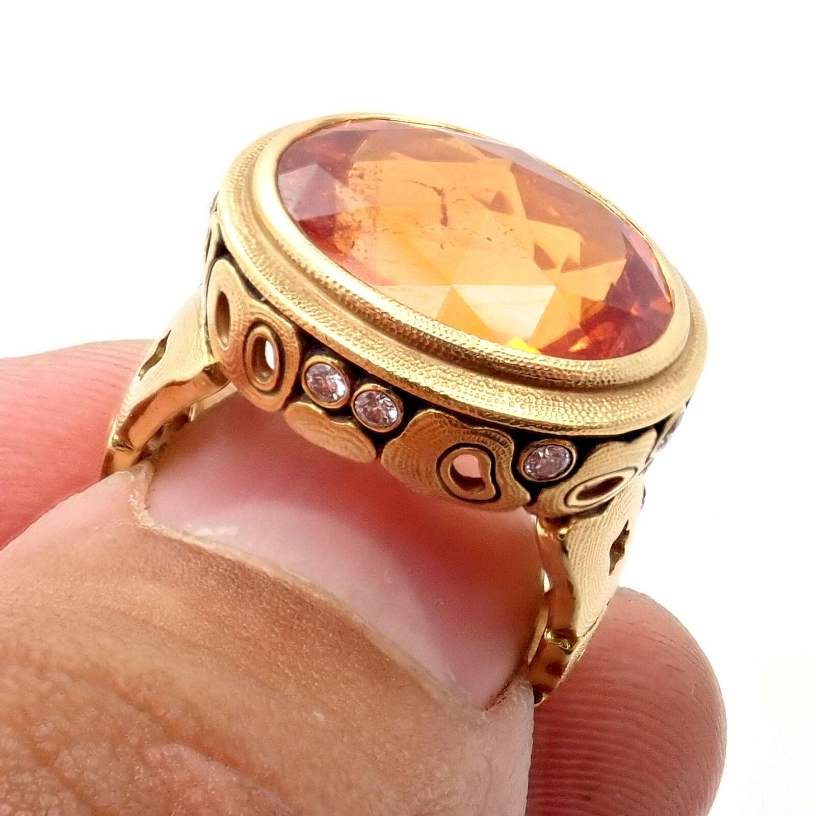 Alex Sepkus Diamant-fensterring aus Gelbgold mit orangefarbenem Spessartit 5