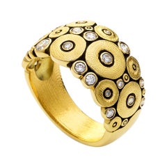 Used Alex Sepkus Diamond Yellow Gold "Ocean" Ring