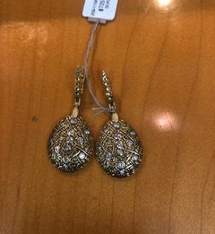 Alex Sepkus Diamond Yellow Gold "Tear Drop" Earrings