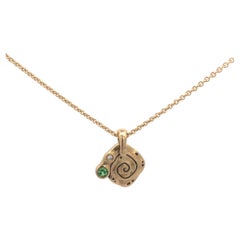 Alex Sepkus 'Flora' Pendant with Diamonds on a 18'' Cable Chain 18K Yellow Gold