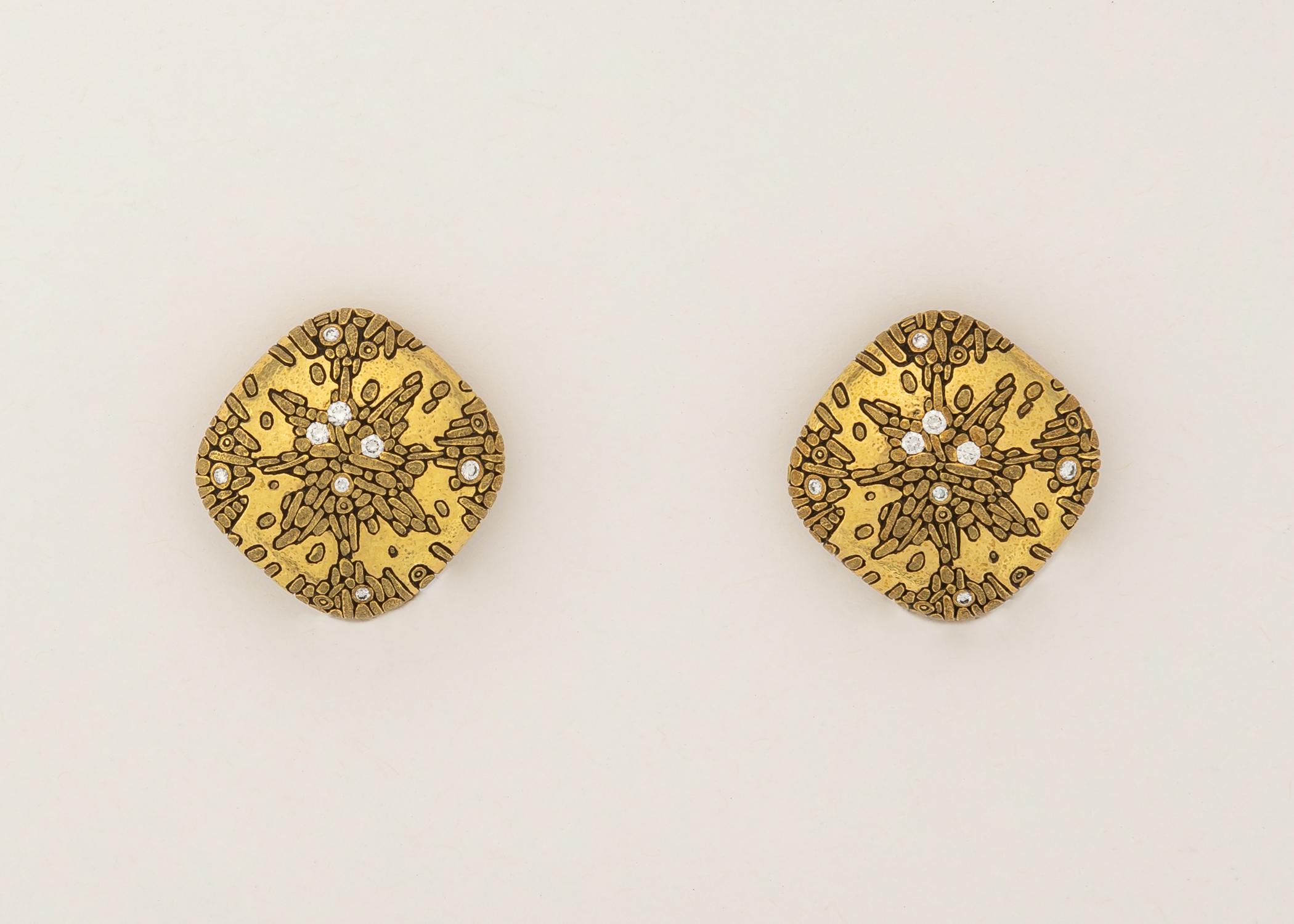 Contemporary Alex Sepkus Gold and Diamond Earrings For Sale