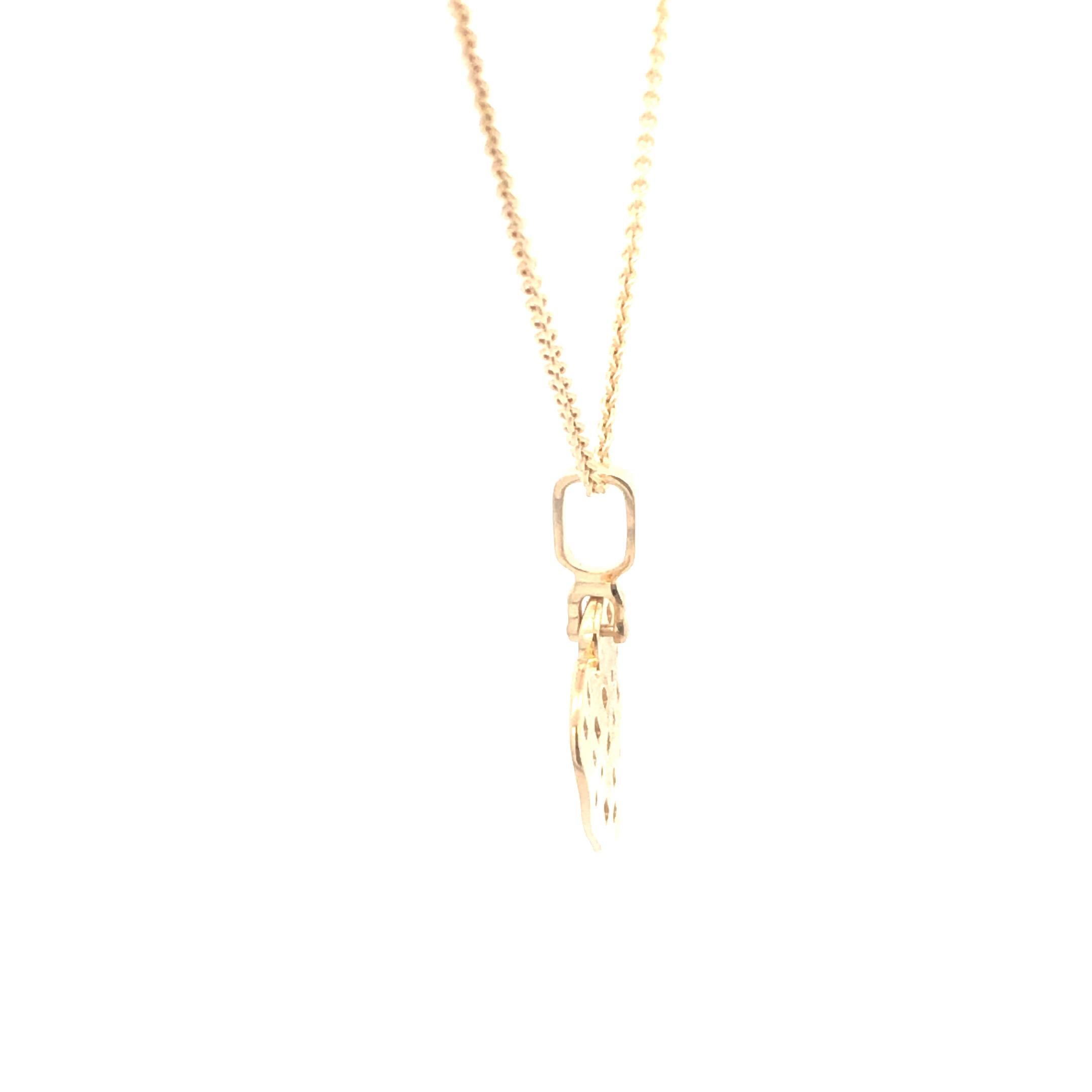 Alex Sepkus 'Heart' Pendant on 18'' Cable Chain 18K Yellow Gold In New Condition For Sale In Dallas, TX
