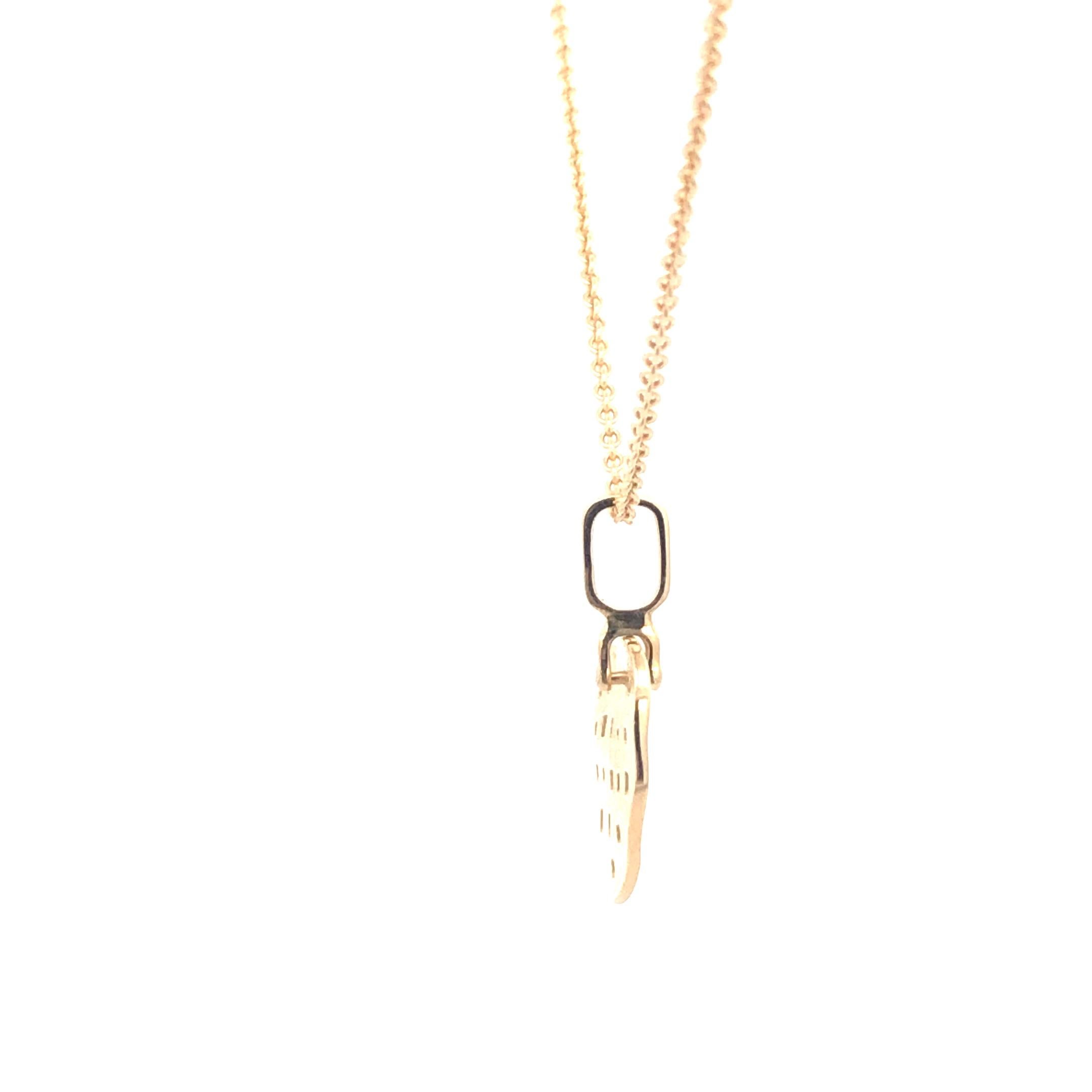 Alex Sepkus 'Heart' Pendant on 18'' Cable Chain 18K Yellow Gold For Sale 1