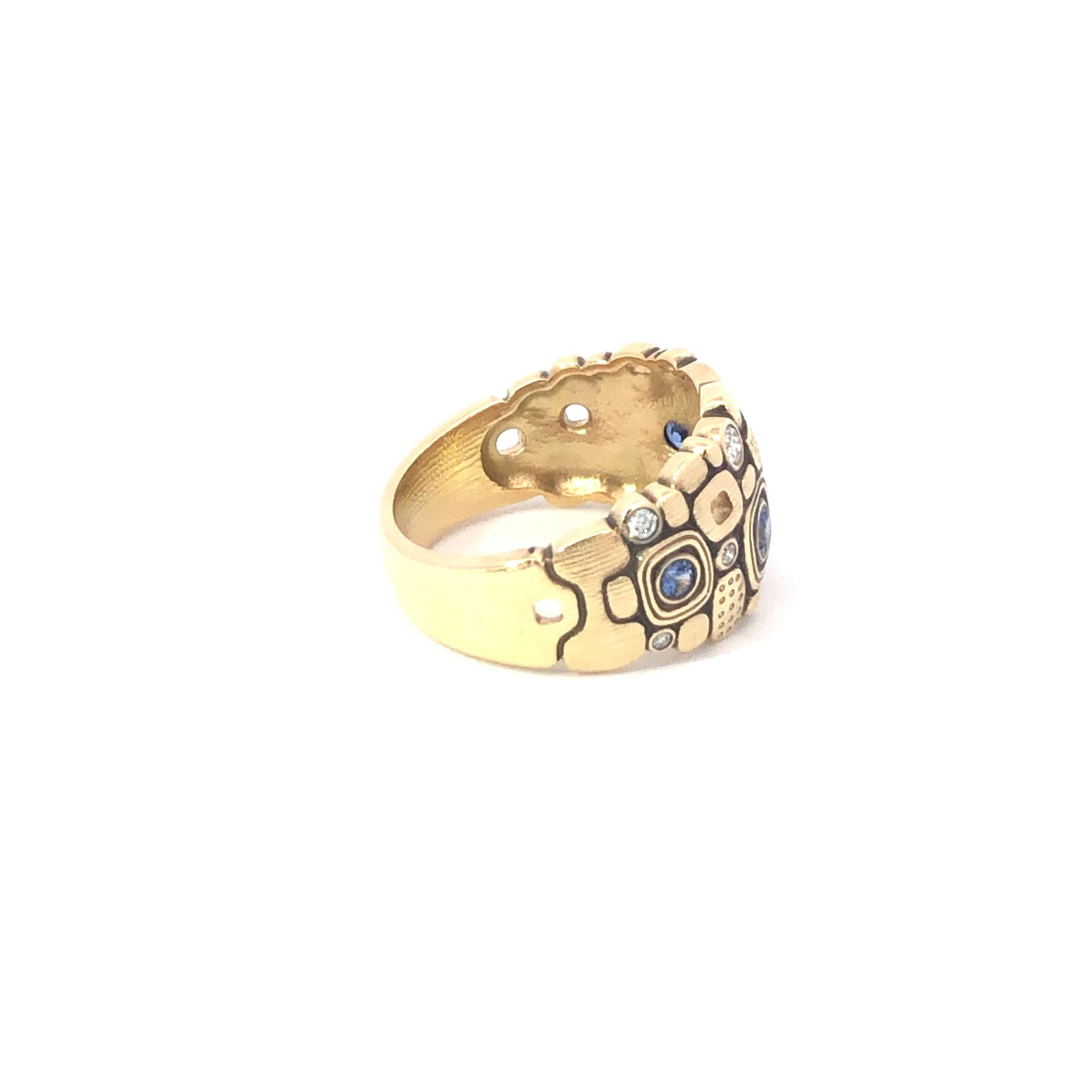 Alex Sepkus 'Little Windows' Diamond Dome Ring 18K Yellow Gold In New Condition For Sale In Dallas, TX