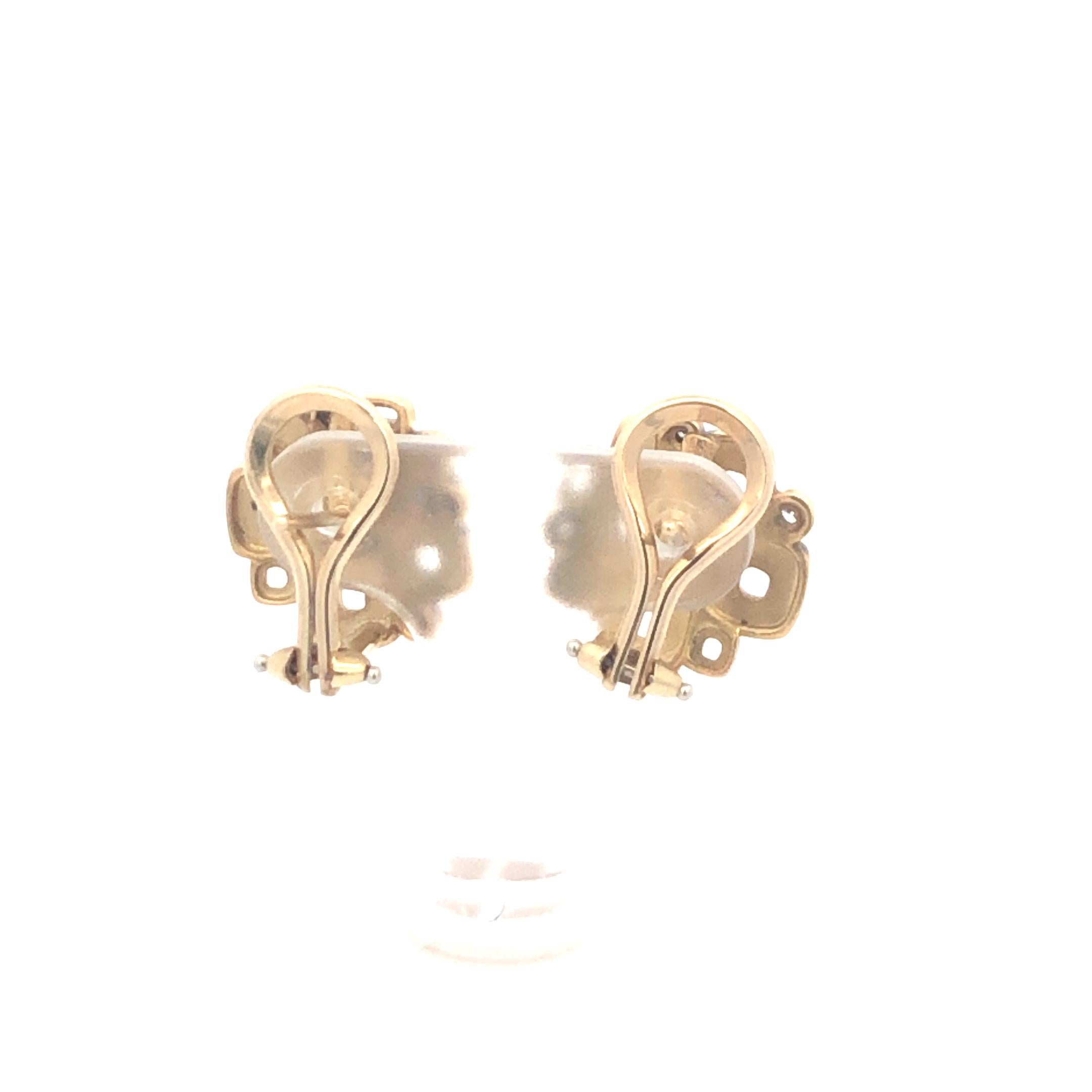 Round Cut Alex Sepkus Little Windows Diamond Earrings 18K Yellow Gold For Sale