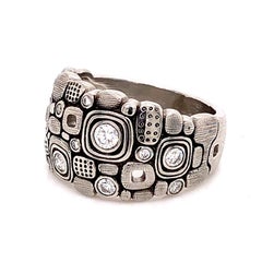Alex Sepkus "Little Windows" Dome Ring with White Diamonds in Platinum