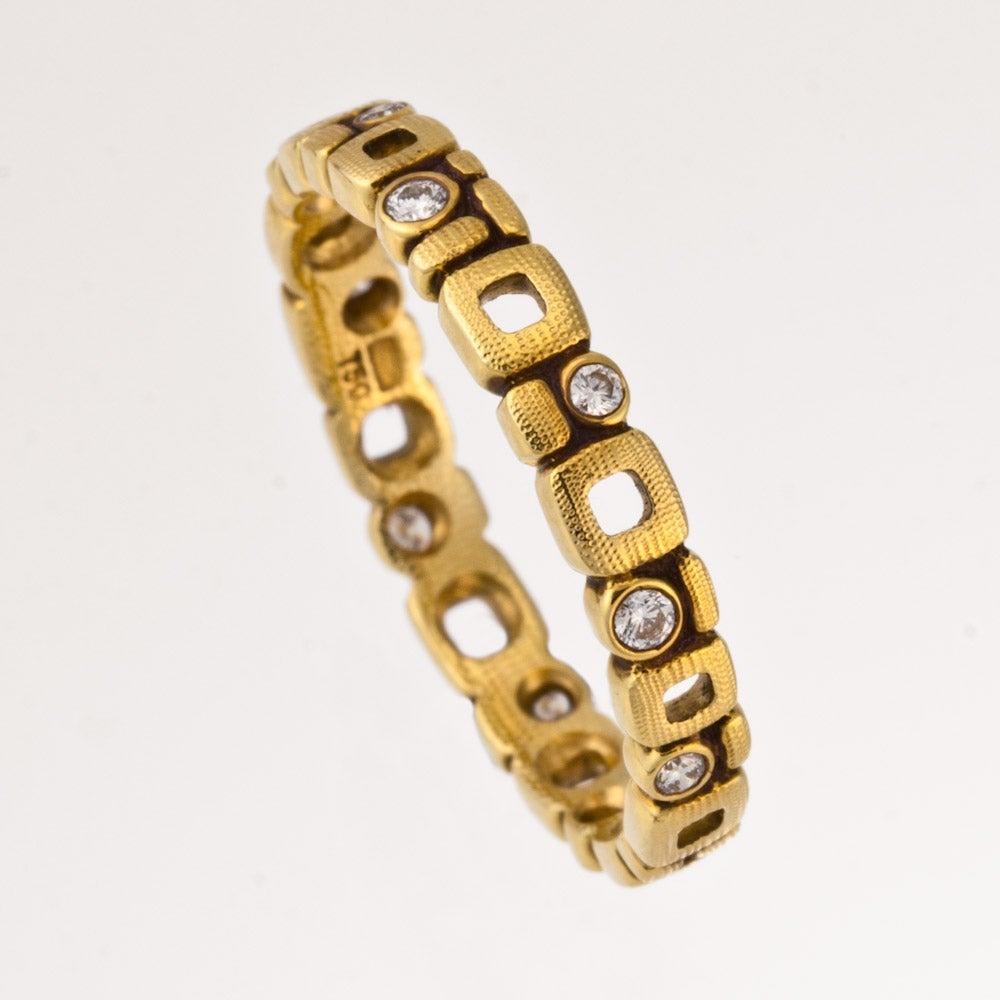 En vente :  Alex Sepkus, bague à anneau « Micro Windows » en or 18 carats et diamants blancs 3