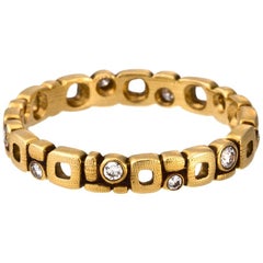 Alex Sepkus "Micro Windows" Band Ring with White Diamonds in 18 Karat Gold