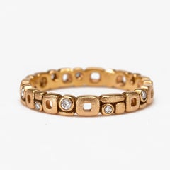 Alex Sepkus "Micro Windows" Band Ring with White Diamonds in 18 Karat Rose Gold