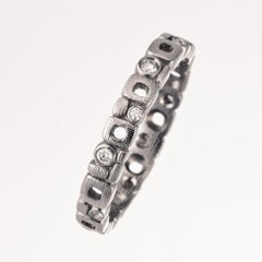 Alex Sepkus "Micro Windows" Band Ring with White Diamonds in Platinum