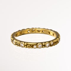 Alex Sepkus "Mini 62" Band Ring with White Diamonds in 18 Karat Yellow Gold