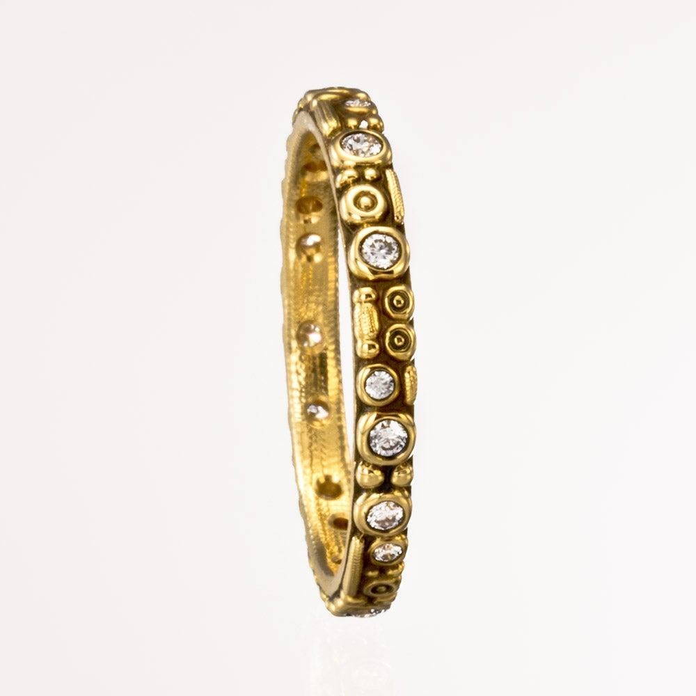 En vente :  Alex Sepkus Bague à anneau « Mini 62 » en or jaune 18 carats avec diamants blancs 4