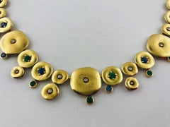 Alex Sepkus Necklace Diamond and Multi-Color Gemstone 18 Karat Gold Necklace