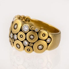 Alex Sepkus "Ocean" Dome Ring with Brilliant White Diamonds in 18 Karat Gold