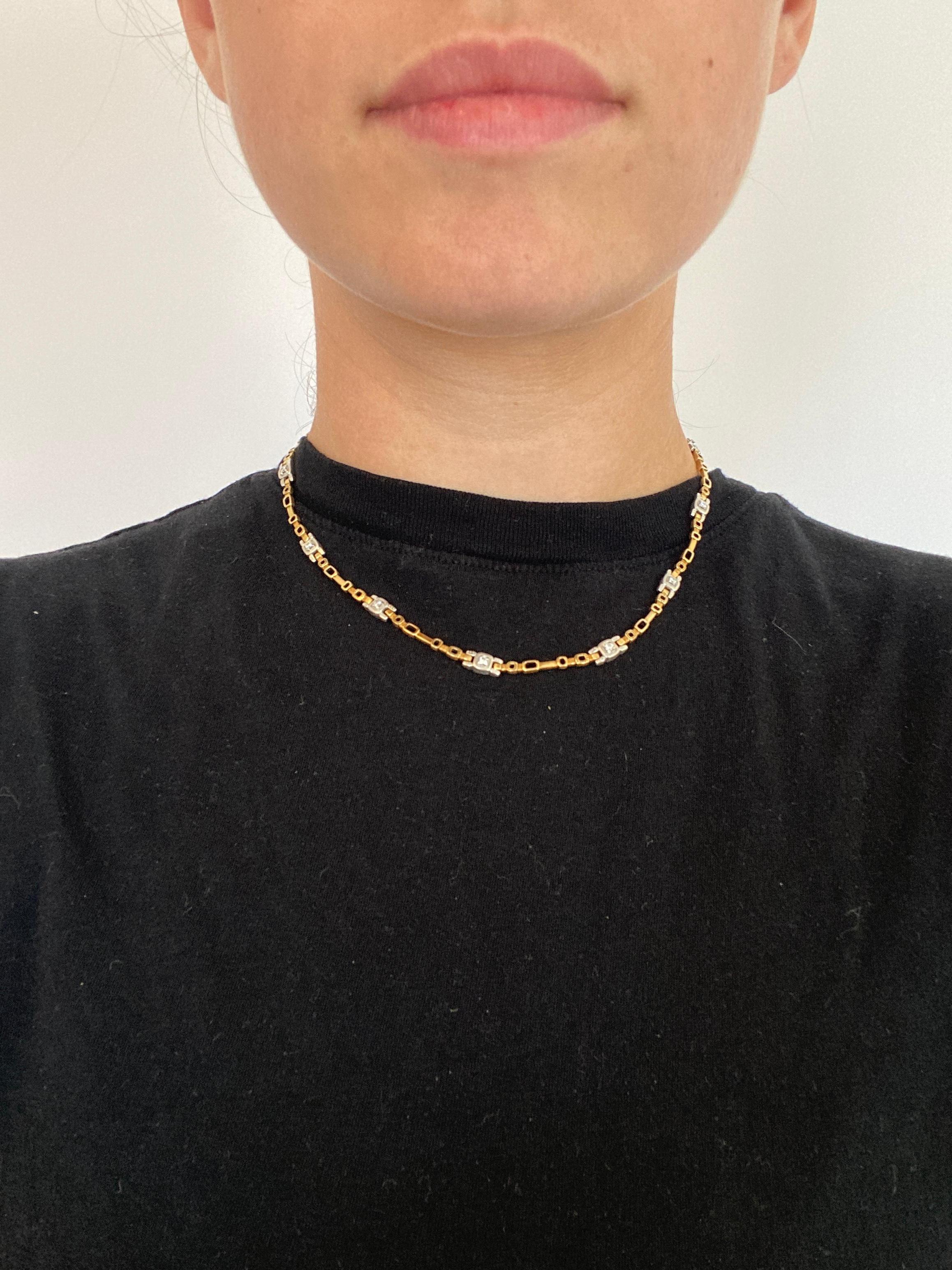 Women's or Men's Alex Sepkus 'Path' 0.56ctw Diamond Collar Necklace, Platinum 18KT Yellow Gold For Sale
