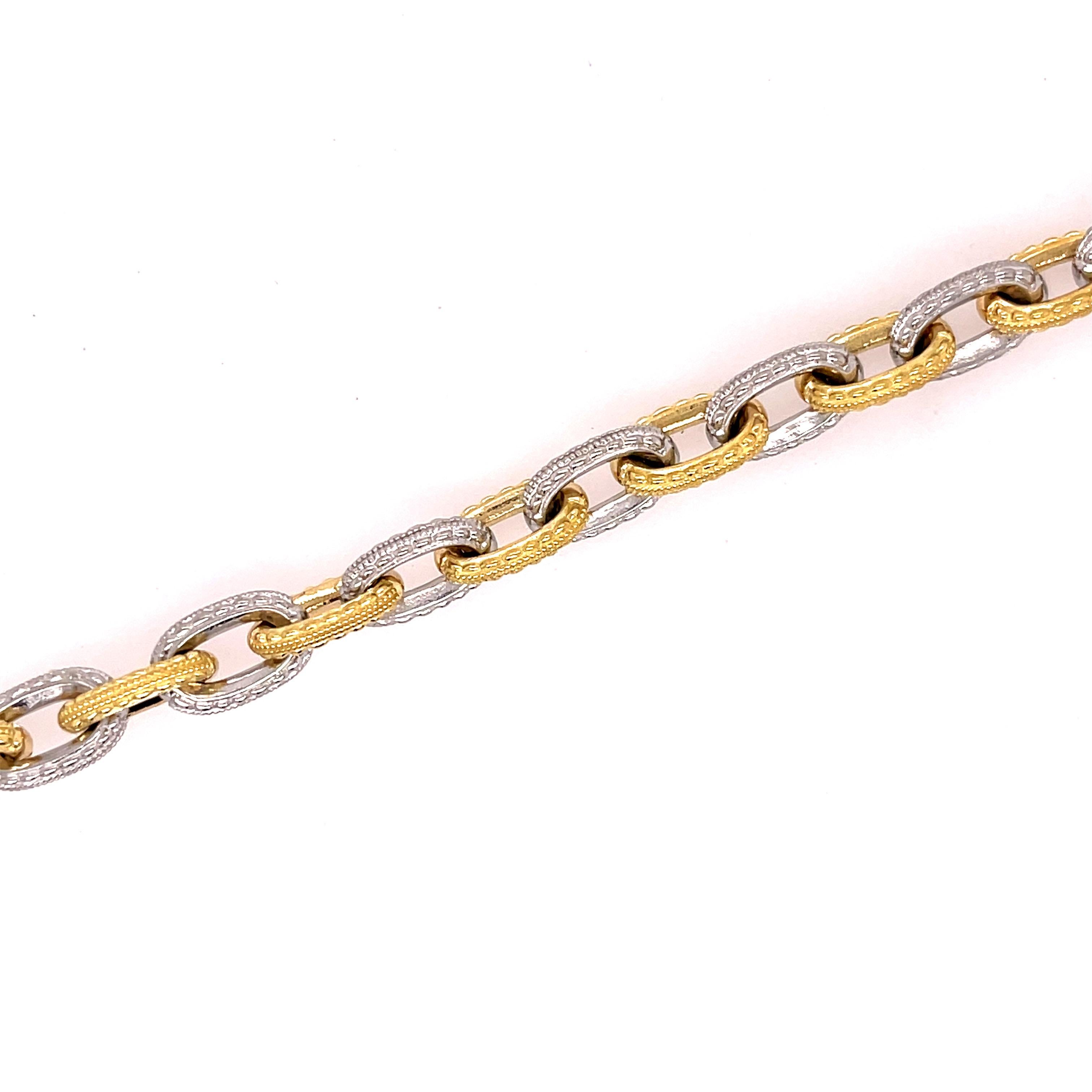 Kette aus Platin und Diamant Milgrain 