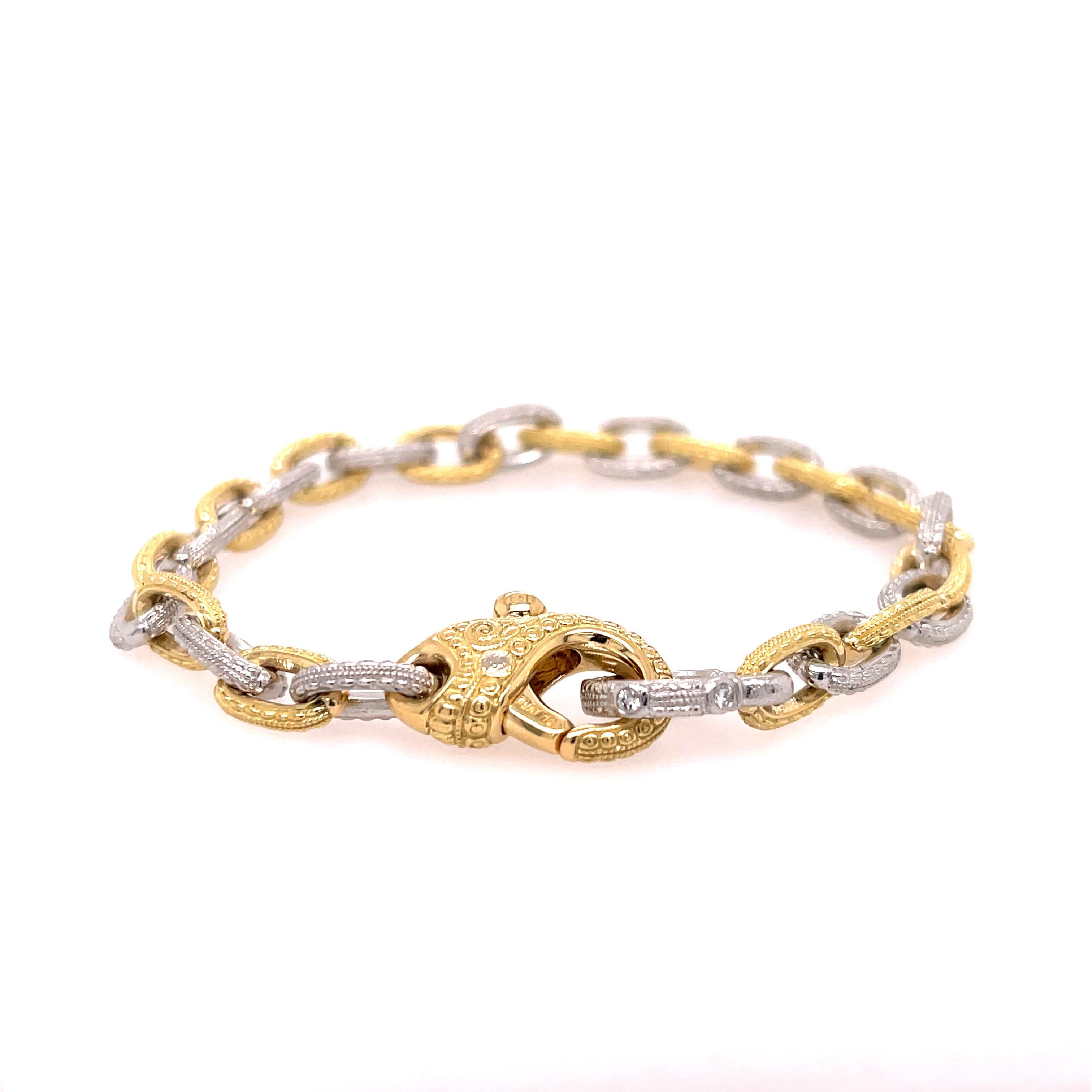 Kette aus Platin und Diamant Milgrain 