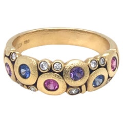 Used Alex Sepkus Sapphire and Diamond 'Candy' Ring 18K Yellow Gold