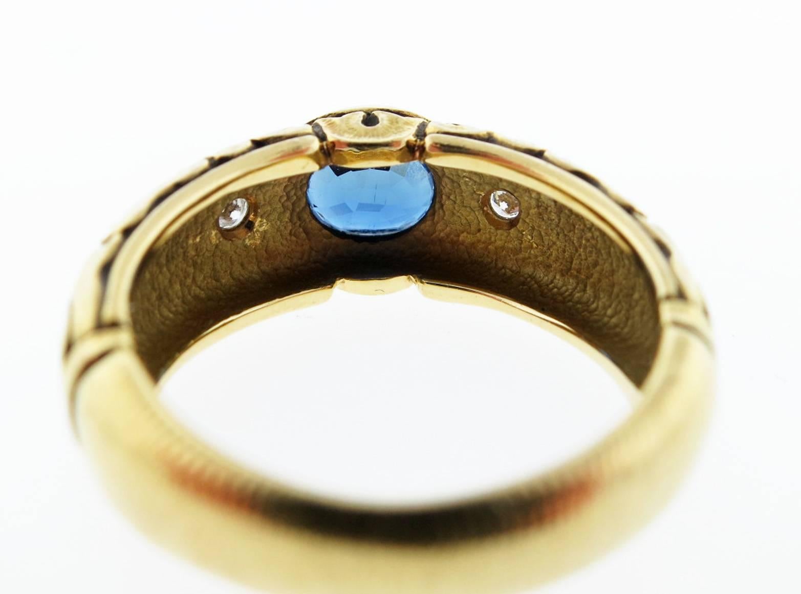 Artisan Alex Sepkus Sapphire and Diamond Ring For Sale