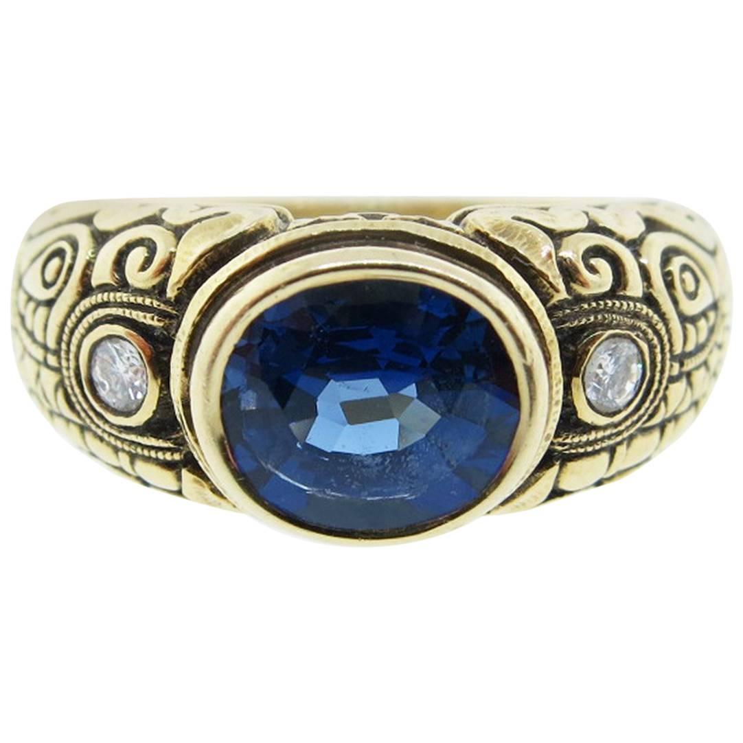 Alex Sepkus Sapphire and Diamond Ring For Sale