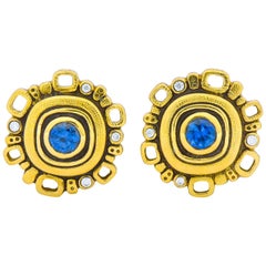 Alex Sepkus Sapphire Diamond 18 Karat Gold Earrings