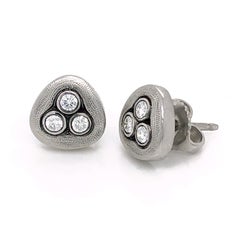 Alex Sepkus "Swirling Water" Stud Earrings with Diamonds in Platinum