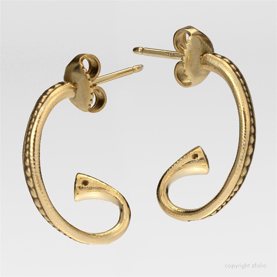 Contemporain Alex Sepkus, boucles d'oreilles « créoles torsadées » en or jaune 18 carats et diamants blancs en vente