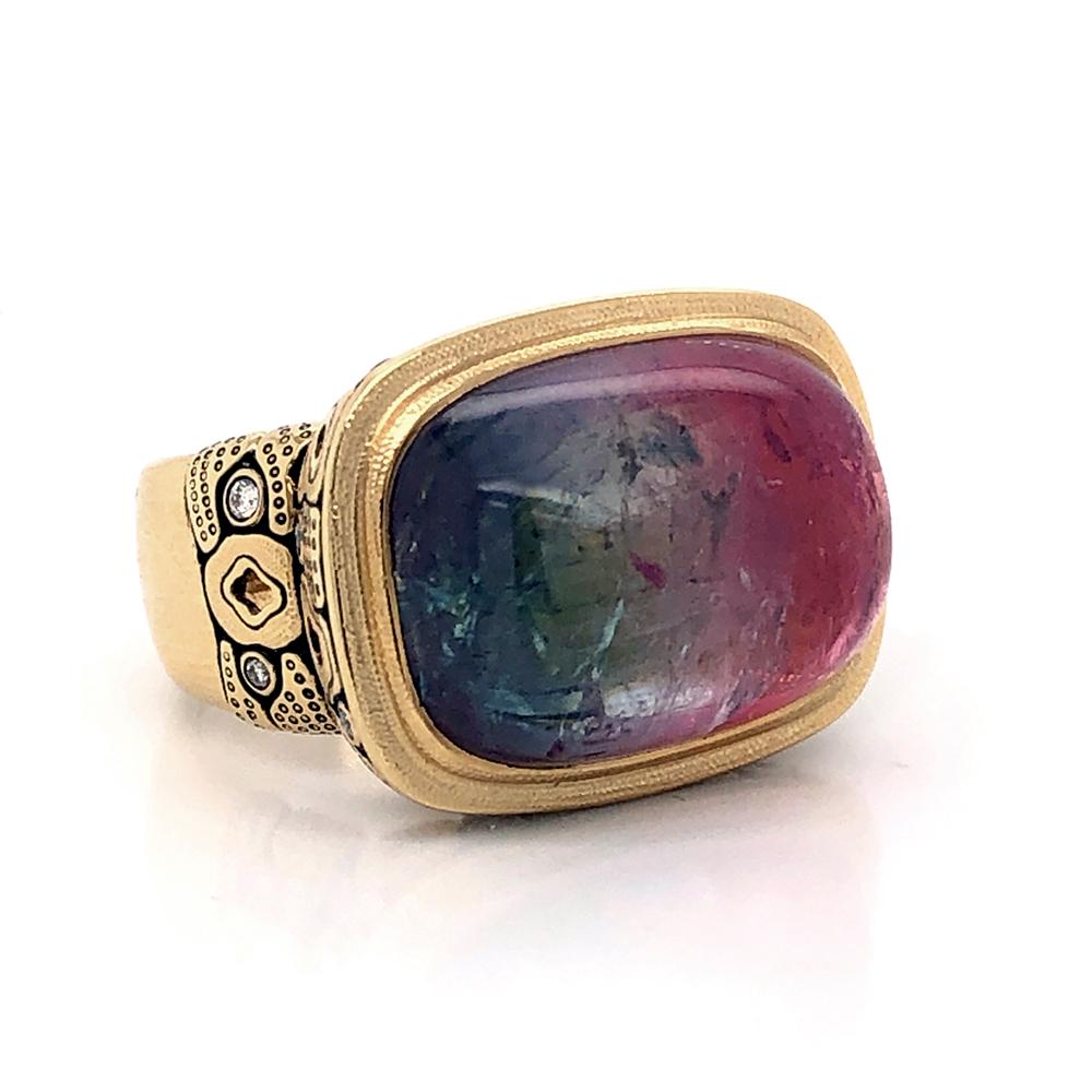 Contemporary Alex Sepkus Watermelon Tourmaline and Diamond 