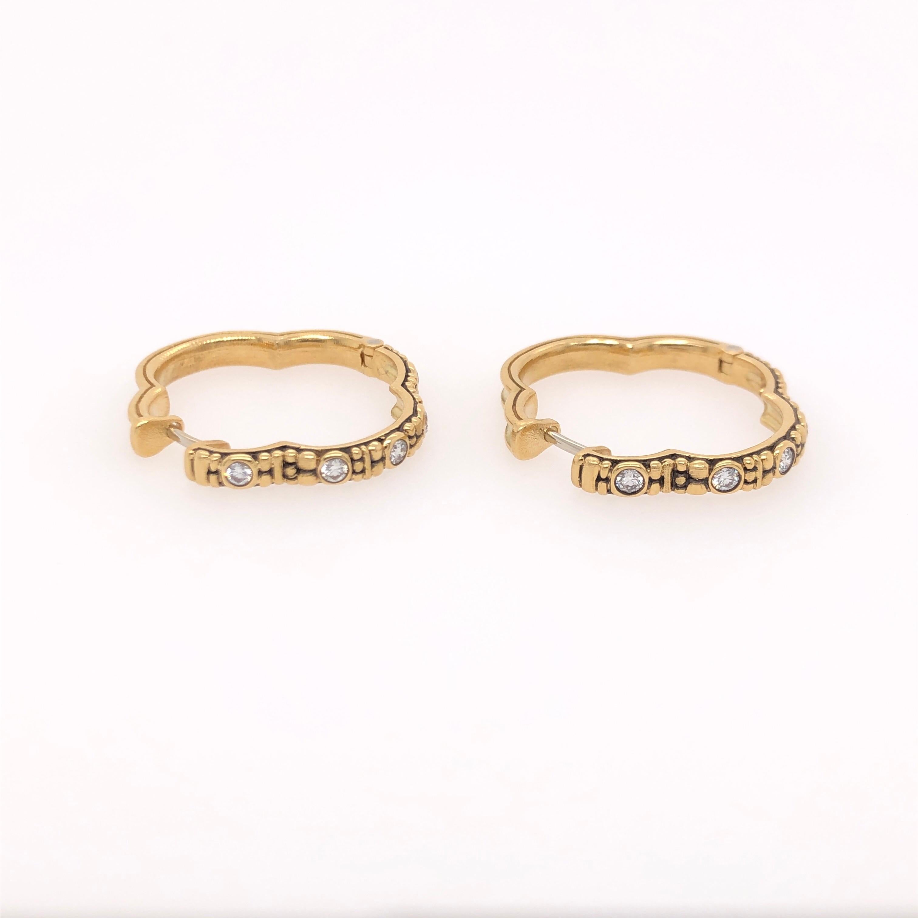 Alex Sepkus 18k Gold and Diamond Earrings.  These earrings have 10 diamonds (.30ct).  