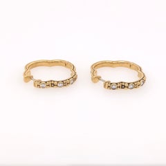 Alex Sepkus Yellow Gold and Diamond Quatrefoil Earrings