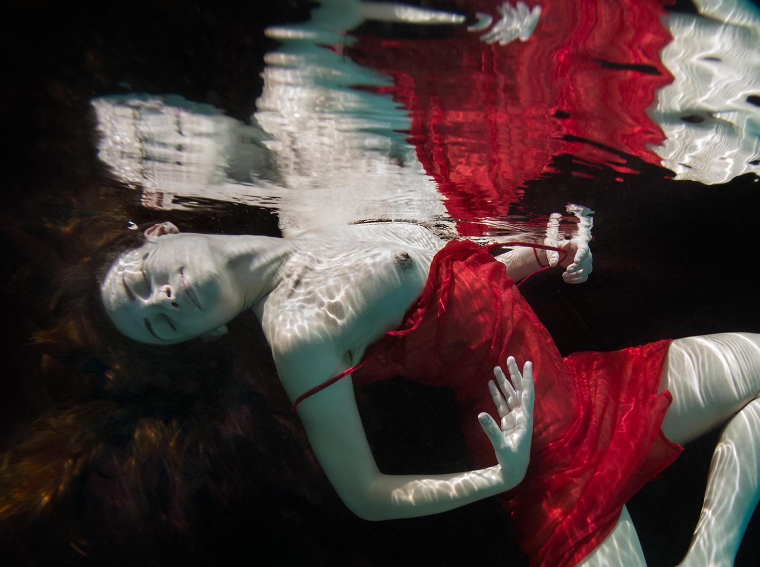 Adventure - underwater nude photograph - print on aluminum 30x36
