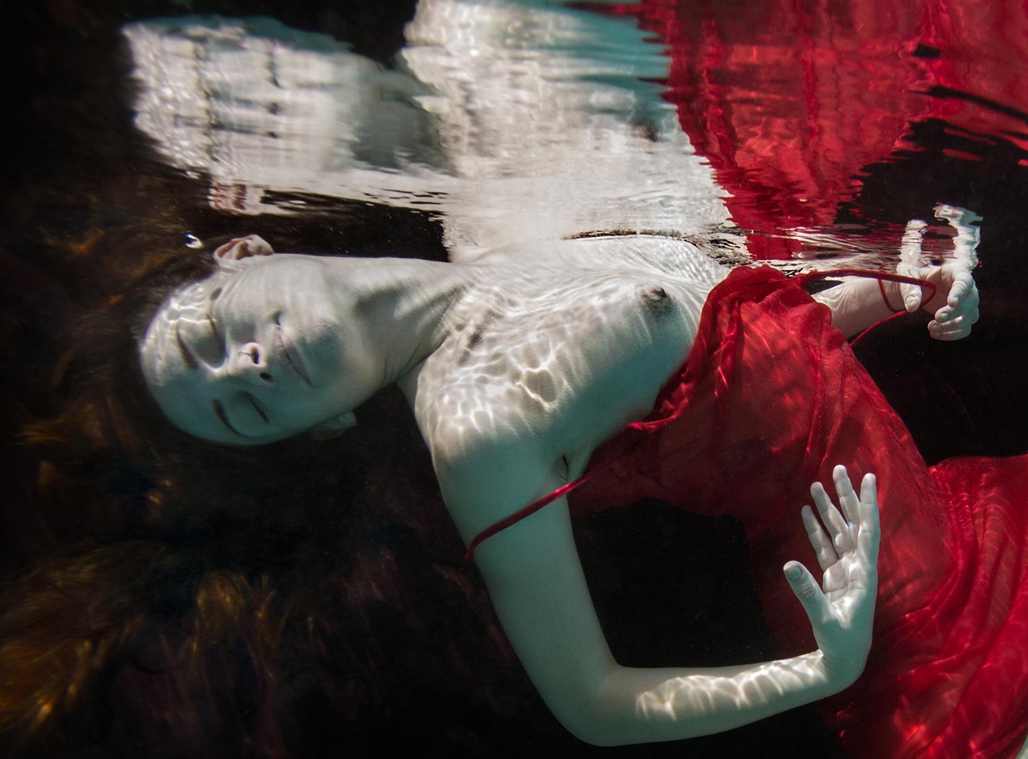 Adventure - underwater nude photograph - print on aluminum 30x36