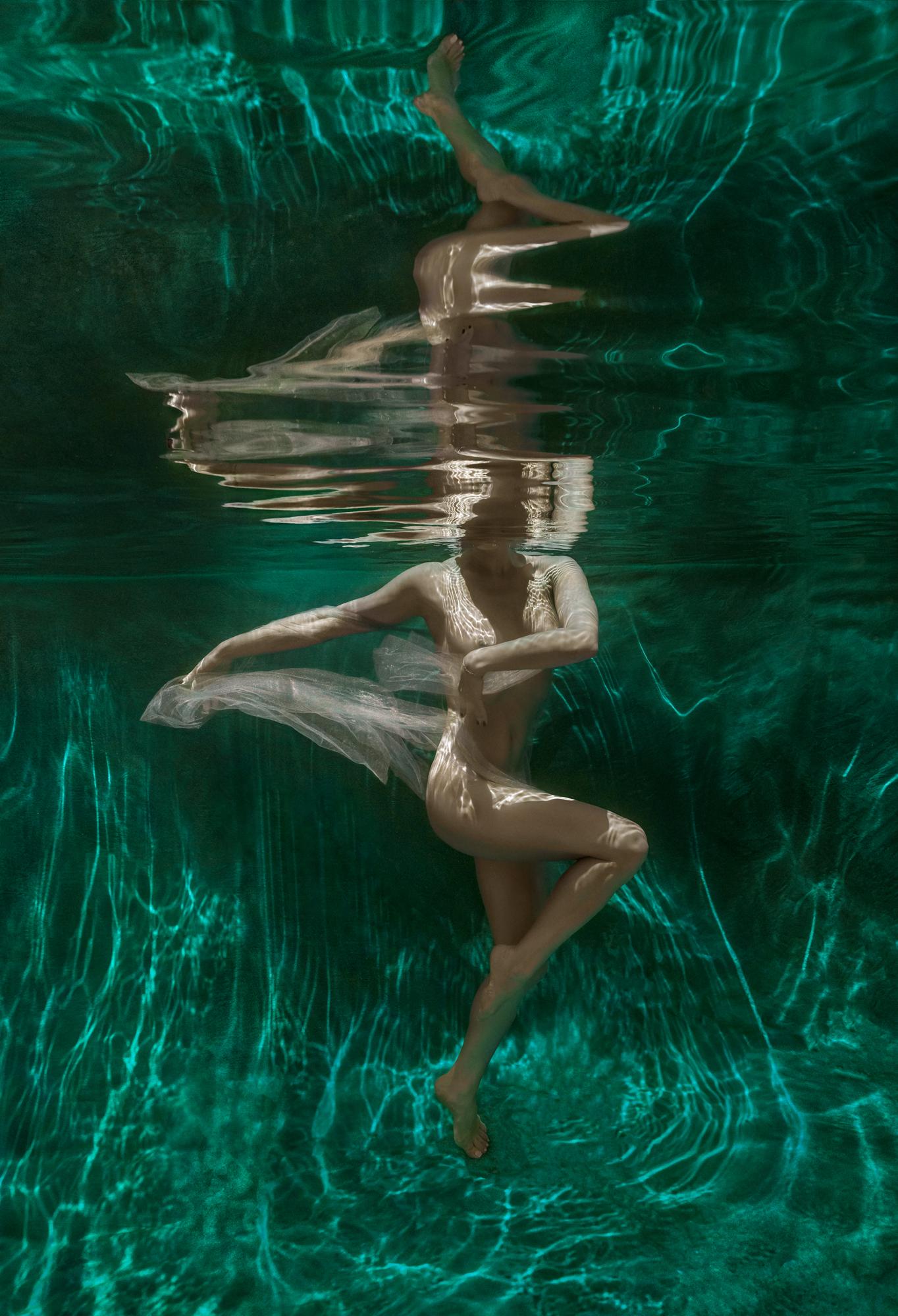 Alex Sher Nude Photograph - Мalachite Cave - underwater photograph - archival pigment print 24x18"