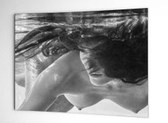 Apriel - underwater black & white nude photograph - print on aluminum 30" x 36"