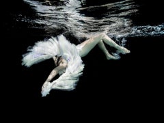Ballet - underwater black and white nude photograph print on aluminum 42" x 56"