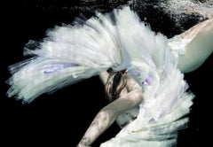 Ballet - underwater black and white nude photograph - print on paper 17 x 23"