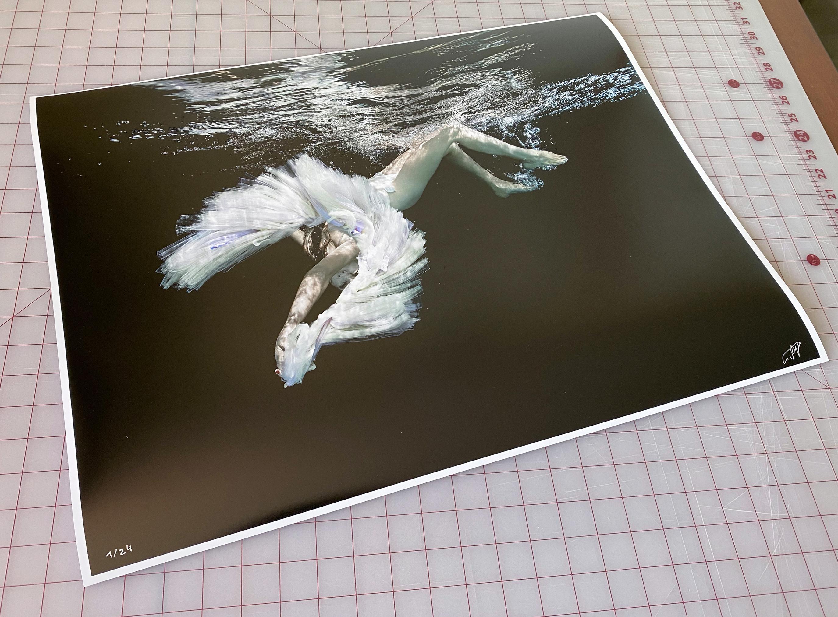 Ballet - underwater black and white nude photograph - print on paper 18 x 24