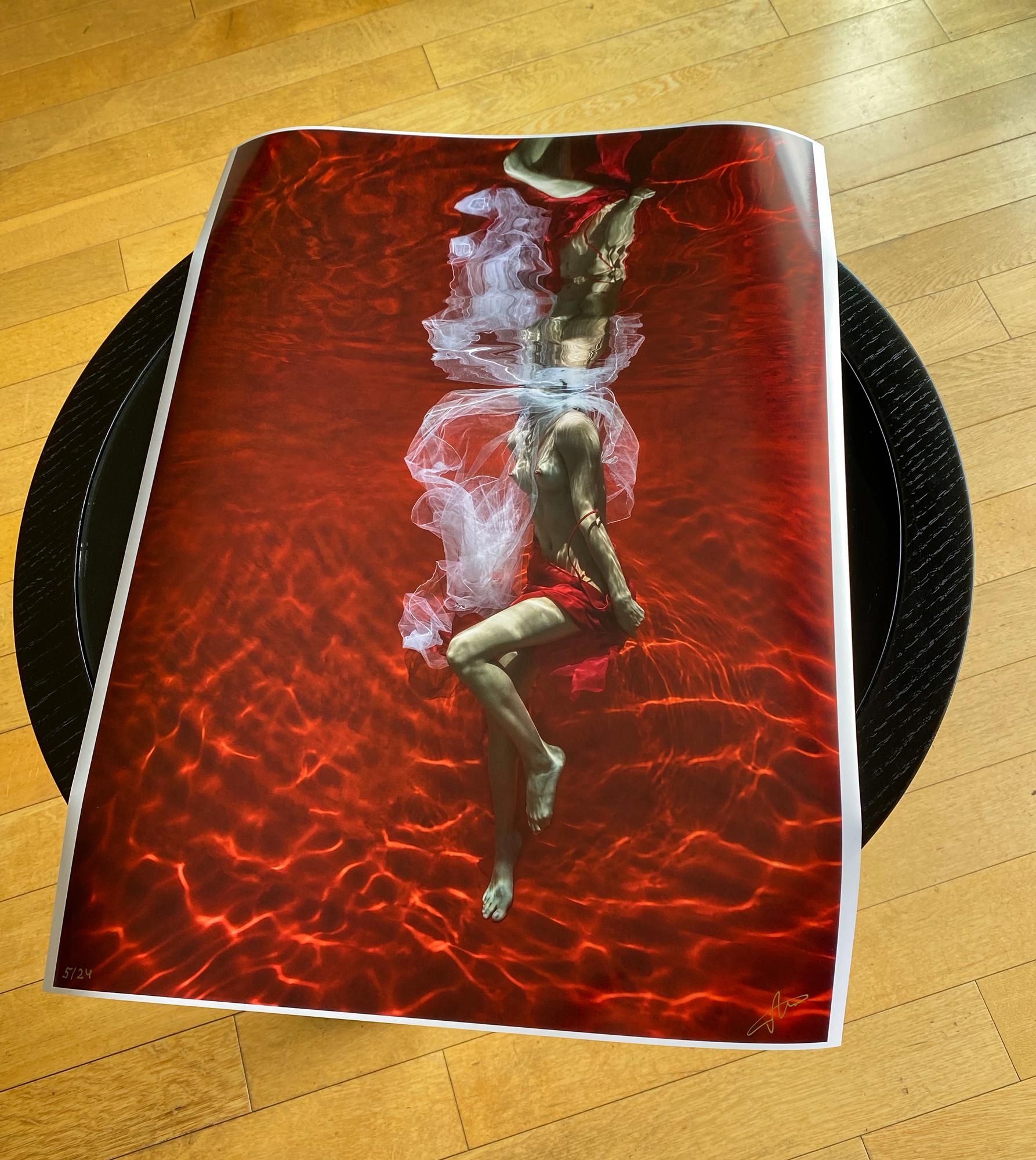 Blood and Milk III - underwater nude photograph - print on paper 23