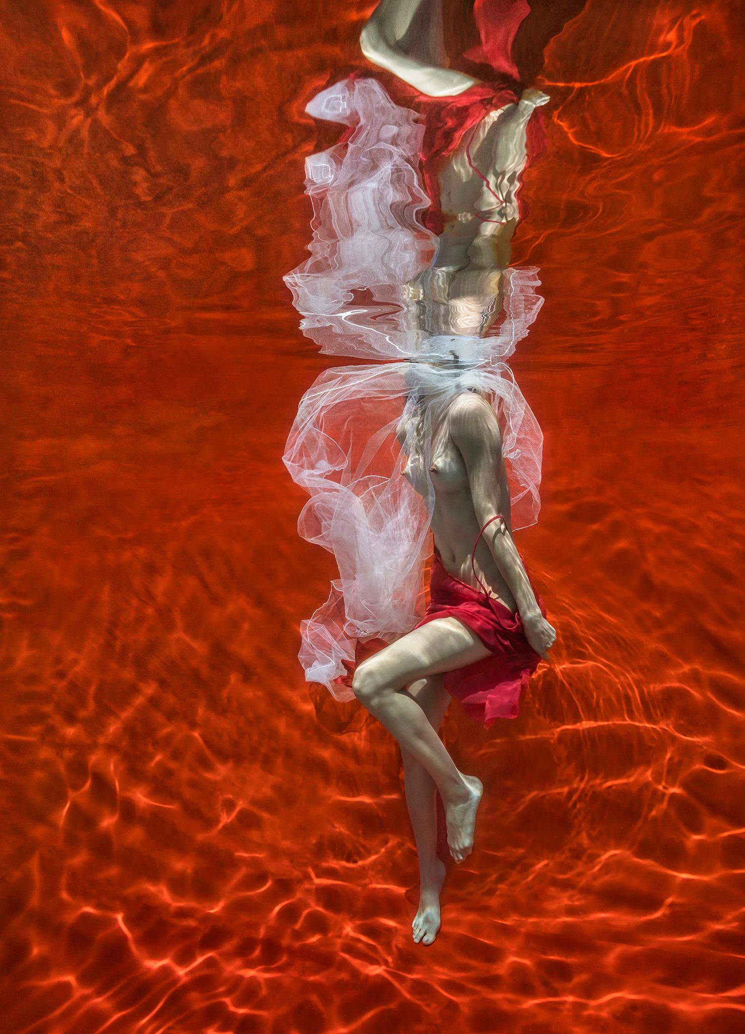 Alex Sher Color Photograph - Blood and Milk III - underwater nude photograph - print on paper 35 x 25"