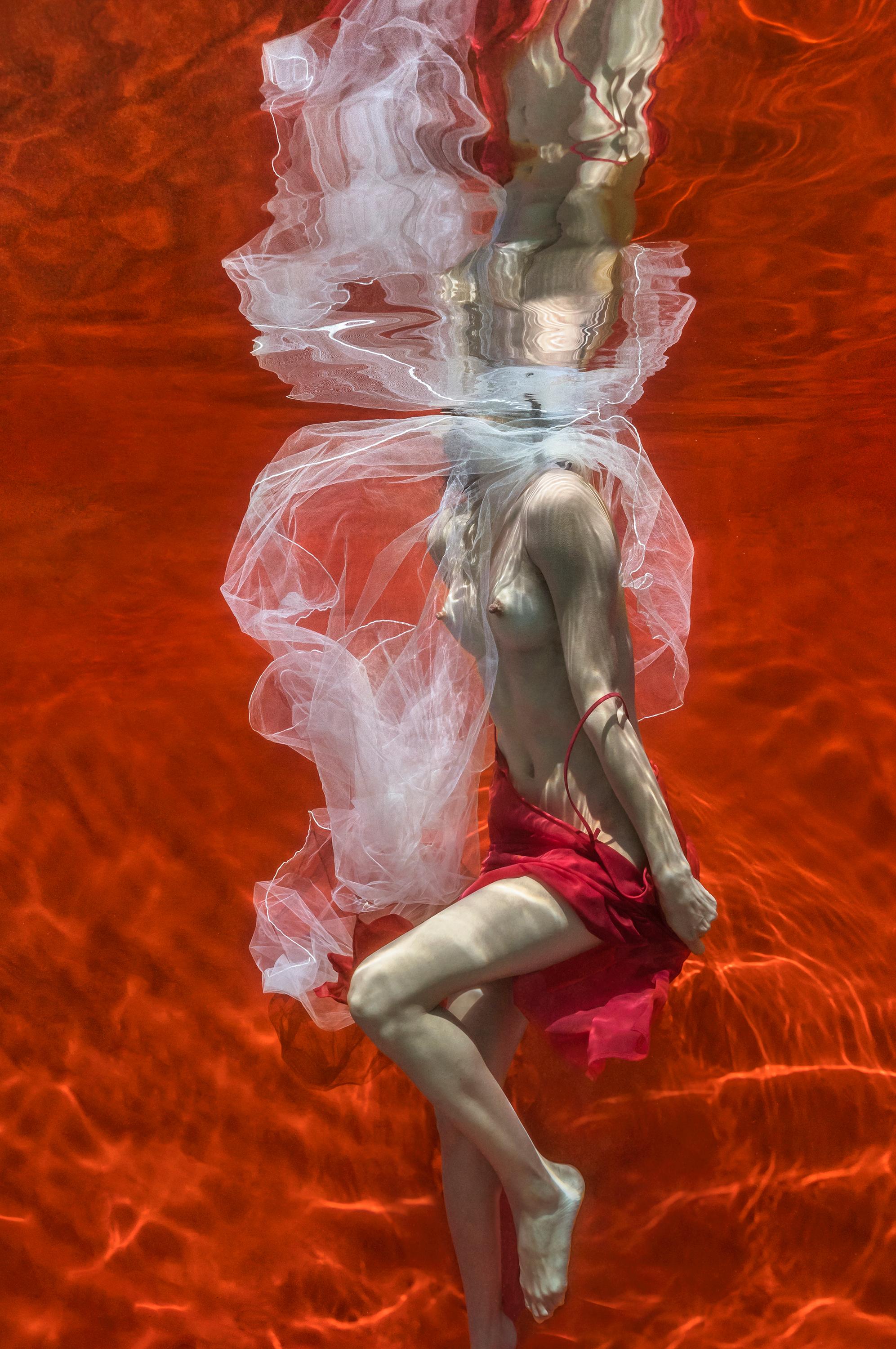 Blood and Milk III - photographie de nu sous l'eau - impression sur papier 48 x 35 - Photograph de Alex Sher