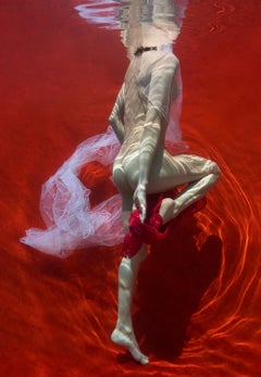 Blut und Milch VII  Aktfotografie im Unterwasser - Druck auf Aluminium 36" x 25"