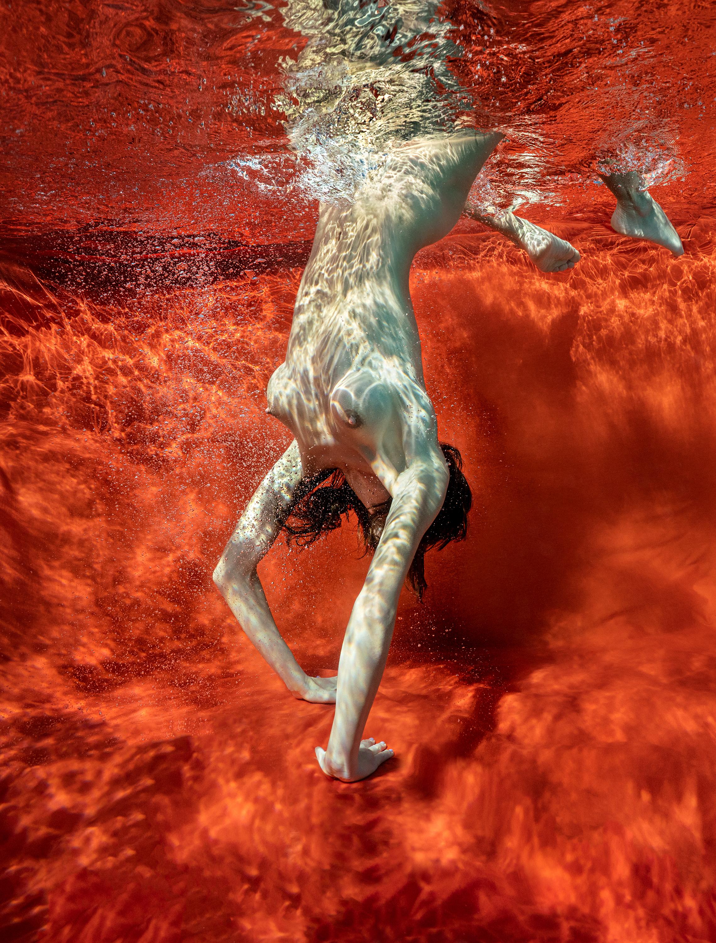 Alex Sher Nude Photograph - Blood and Milk VIII - underwater nude photograph - archival pigment 35x26"