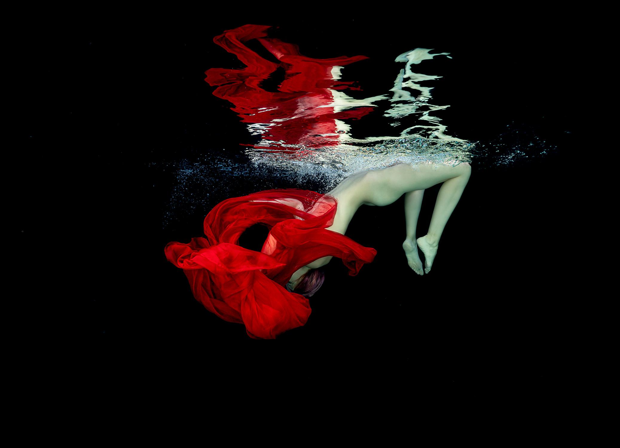 Blood Drop - underwater nude photograph - archival pigment 35 x 48"