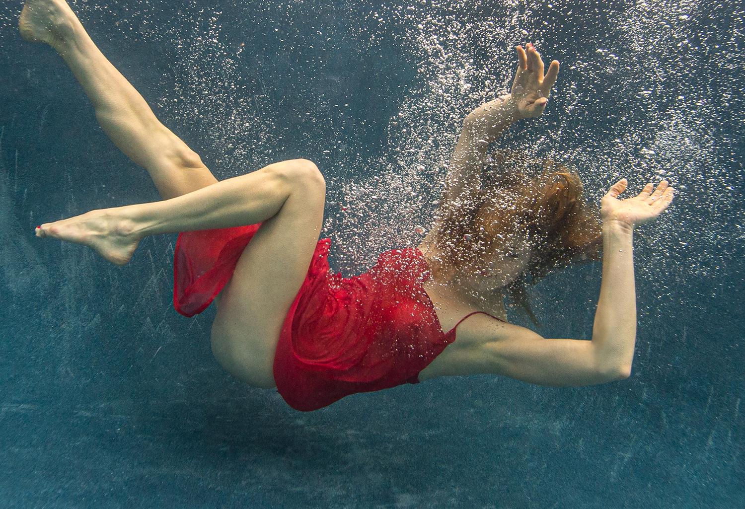 Blue Fall - photographie sous-marine - tirage pigmentaire d'archives 35x45