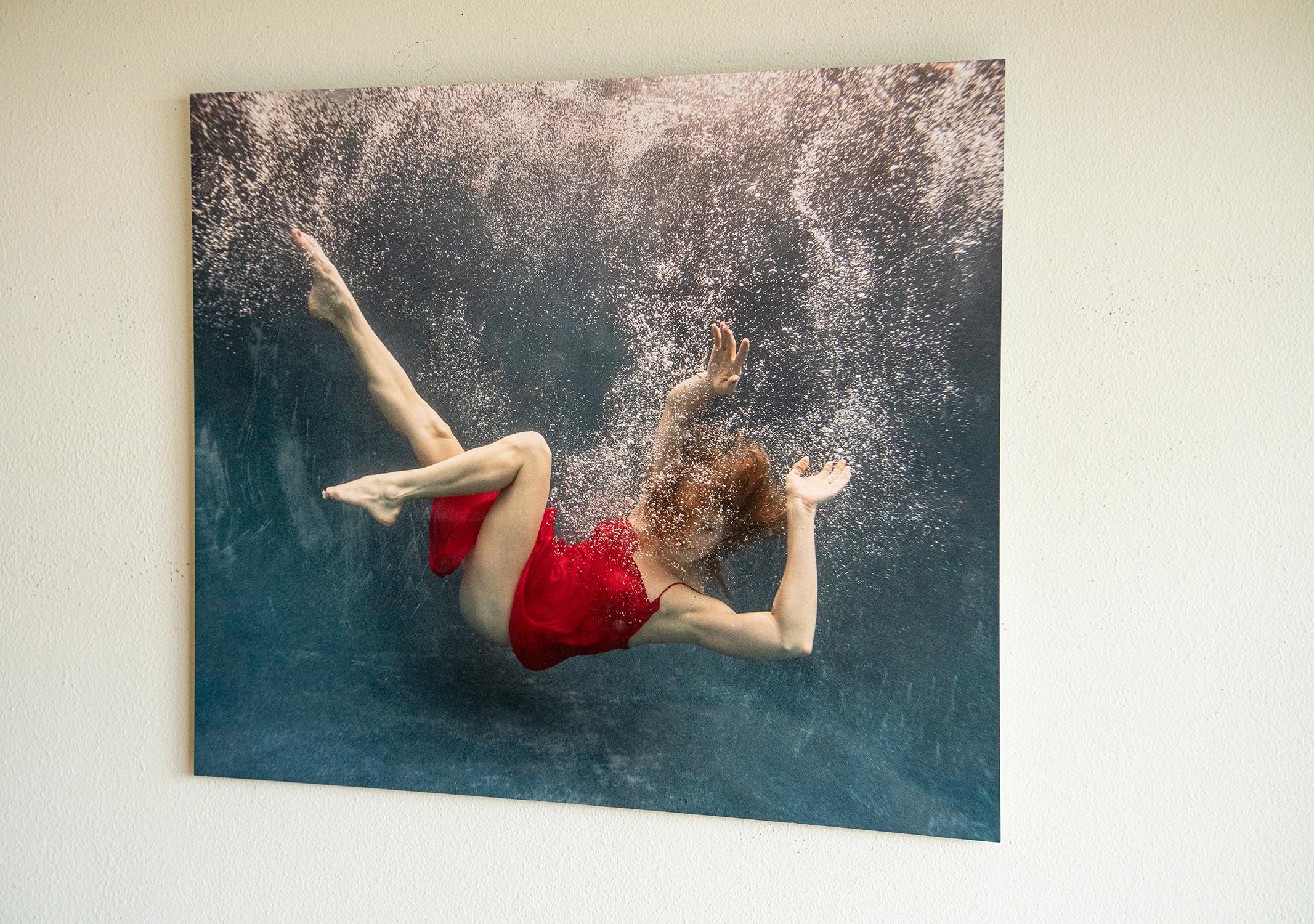 Blue Fall   - underwater photograph - print on aluminum 28
