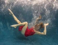 Blue Fall   - underwater photograph - print on aluminum 28" x 36"