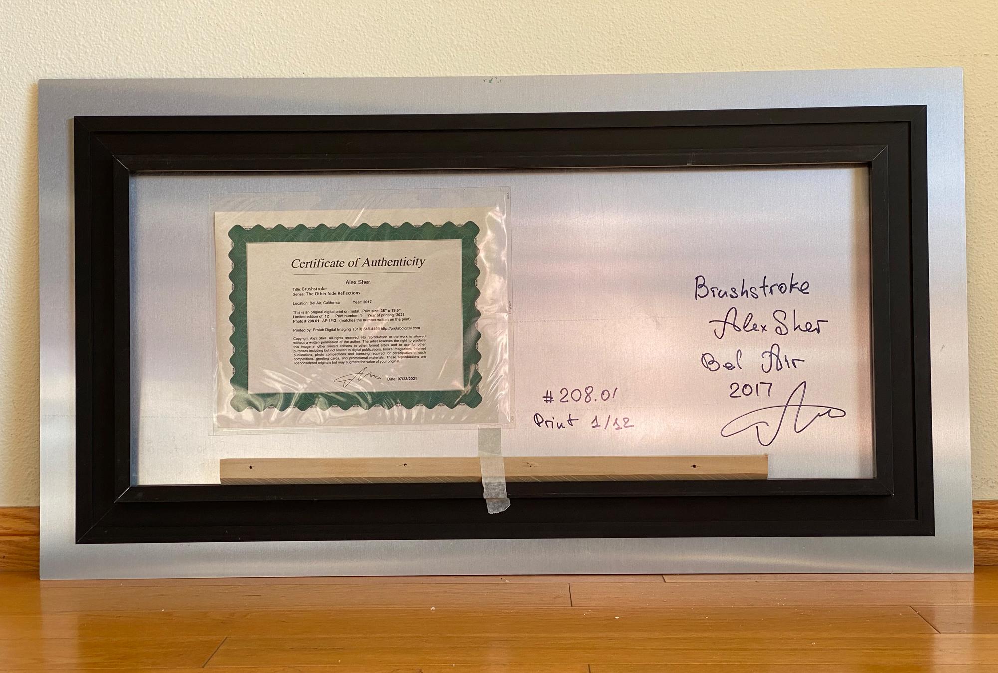 Peinture au pinceau - photographie sous-marine  de la série REFLECTIONS - aluminium 20x36 po. - Contemporain Photograph par Alex Sher