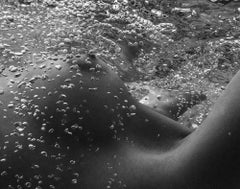 Bubbles - underwater black&white nude photograph - archival pigment print 35x52"